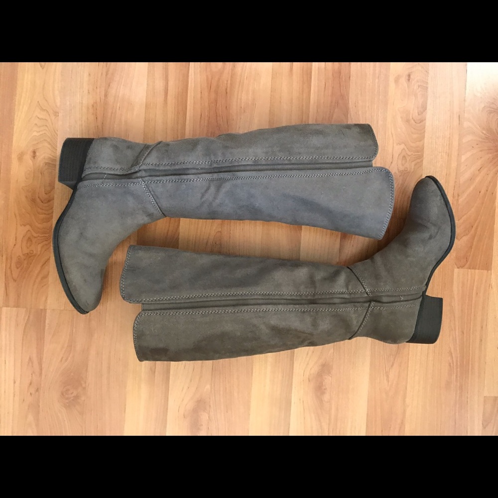 Faux Suede Knee High Boots